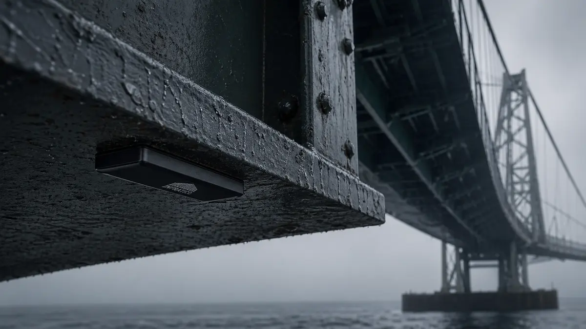 Infratico sensor mounted below a bridge girder